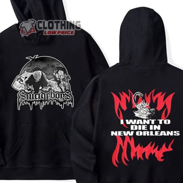 Suicideboys Graphic Rap Pullover Hip-Hop Tour 2023 Merch, Suicideboys I Want To Die In New Orleans T-Shirt