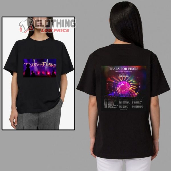 Tears for Fears 2023 North American Tour Setlist Merch, Tears For Fears The Tipping Point Tour Part II With Special Guest Cold War Kids T-Shirt