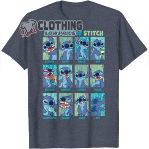 The 12 Emotions Of Stitch Disney Lilo And Stitch T-Shirt, Lilo And Stitch Remake Cast Tee
