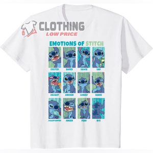 The 12 Emotions Of Stitch Disney Lilo And Stitch T-Shirt, Lilo And Stitch Remake Cast Tee