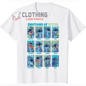 The 12 Emotions Of Stitch Disney Lilo And Stitch T Shirt Lilo And Stitch Remake Cast Tee 2