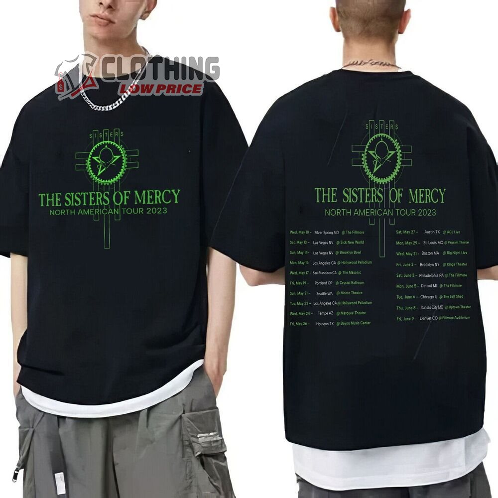 The Sisters Of Mercy Band North America 2023 Tour Merch, The Sisters Of Mercy Band Shirt, The Sisters Of Mercy Tour 2023 Tickets T-Shirt