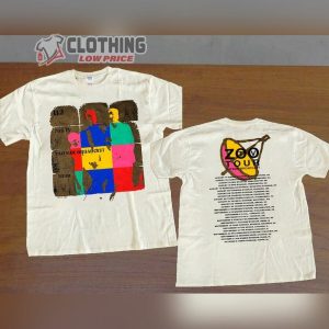 U2 Rock Band Tour Concert Merch, U2 Tour 1992 T-Shirt, 90’S U2 Zoo Tour T-Shirt