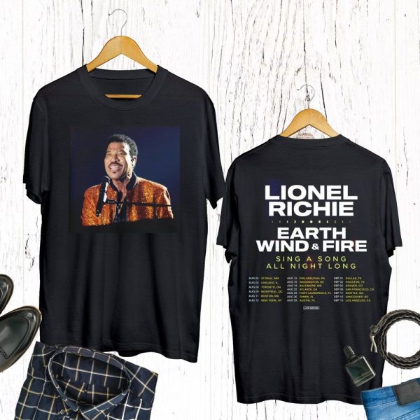 Vintage Lionel Richie And Earth Wind & Fire 2023 Merch, Sing A Song All Night Long Tour 2023 T-Shirt