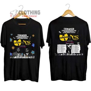 Wu Tang And Nas North America Tour With De La Soul Merch Wu Tang My State Of Mind Tour 2023 Shirt Wu Tang NS World Tour 2023 T Shirt