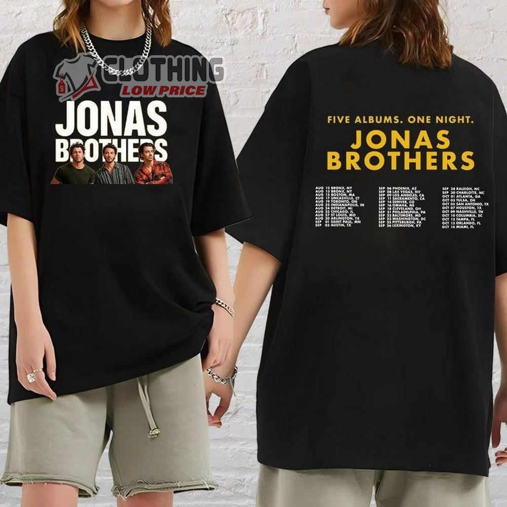 2023 Jonas Brothers Five Albums One Night The Tour Shirt, Jonas Brothers Band Shirt, Jonas Brothers World Tour Merch