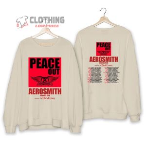Aerosmith Band World Tour 2023 Setlist Merch, Aerosmith 2023–2024 Peace Out Farewell Tour With The Black Crowes Tour T-Shirt