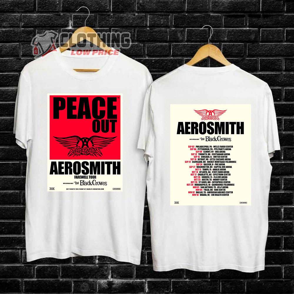 Aerosmith Peace Out Farewell Tour T-Shirt Concert Music Tour Tee TT5925