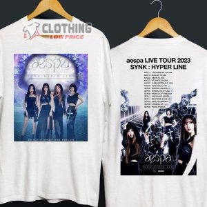 Aespa Live Tour 2023 Synk Hyper Line Merch Synk Hyper Line Shirt Aespa Kpop World Tour 2023 Tickets T Shirt 2