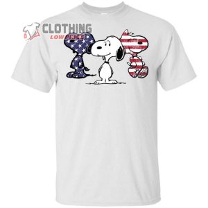 American Snoopy 4th July Three Shirt, Flag of the United States Snoopy 4th July Three Shirt