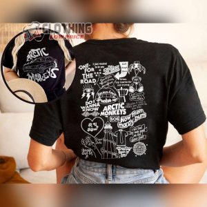Arctic Music Lyrics Fan Art T Shirt Monkey Band Shirt Uk Tour 2023 On Back Merch3