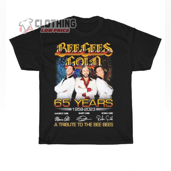 Bee Gees Gold Tribute Members Anniversary 1958-2023 Merch, Bee Gees Band Tour Dates 2023 Shirt, Bee Gees Gold Tour 2023 UK T-Shirt