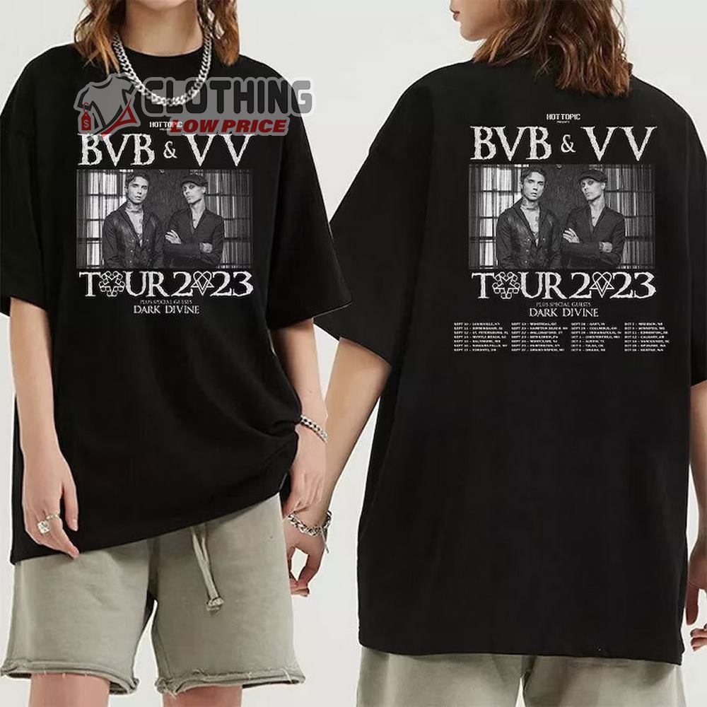 Black Veil Brides And Ville Valo Co-headline Tour 2023 Merch, BVB And VV 2023 Concert Shirt, BVB And VV Tour 2023 With Special Guests T-Shirt