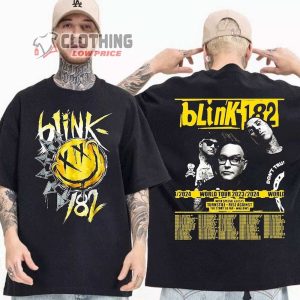 Blink 182 The World Tour 2023 2024 Unisex T Shirt Blink 182 Rock And Roll Concert Shirt Blink 182 Sweatshirt Hoodie Merch