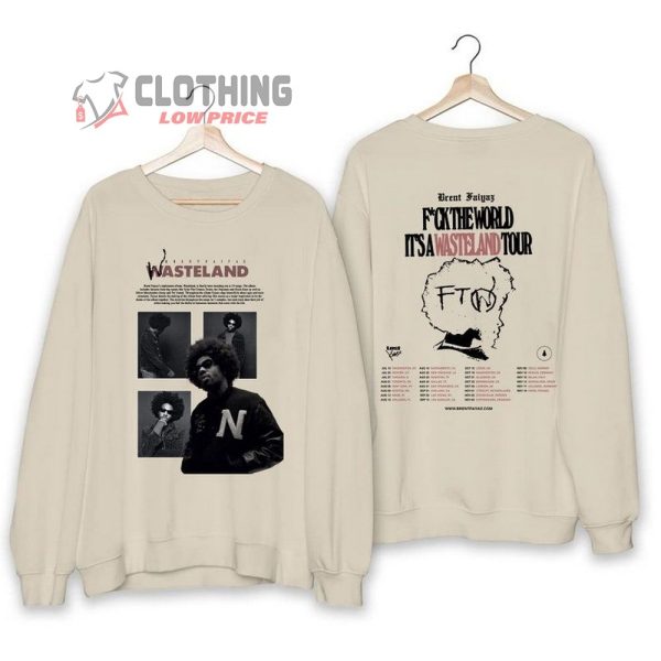 Brent Faiyaz It’s A Wasteland Tour 2023 Merch, Brent Faiyaz Music Concert Shirt, It’s A Wasteland Tour Shirt