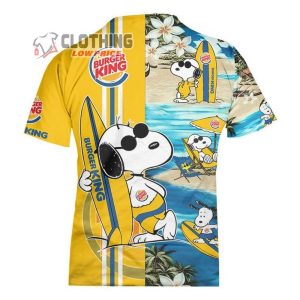 Burger King Food Beach Hawaiian Shirts Burger King Logo Snoopy Glasses Beach Summer 3D Hawaiian Shirt 1