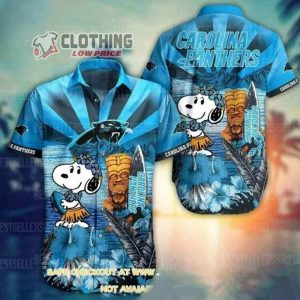Carolina Panthers NFL Snoopy Hawaiian Shirt, Snoopy Hawaiian Shirt Logo Snoopy Beach Summer 3D Hawaiian Shirt