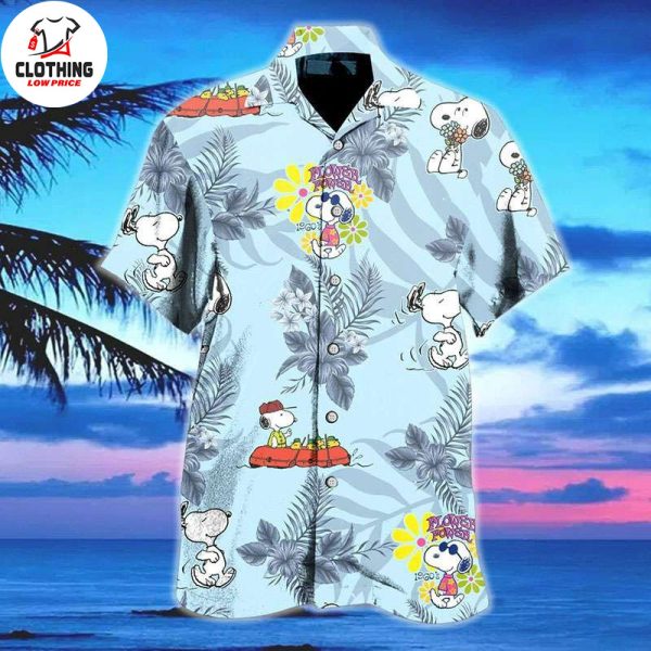 Cartoon Peanuts Snoopy Hawaiian Shirt, Cartoon Peanuts Characters Snoopy Glasses Beach Summer 3D Hawaiian Shirt
