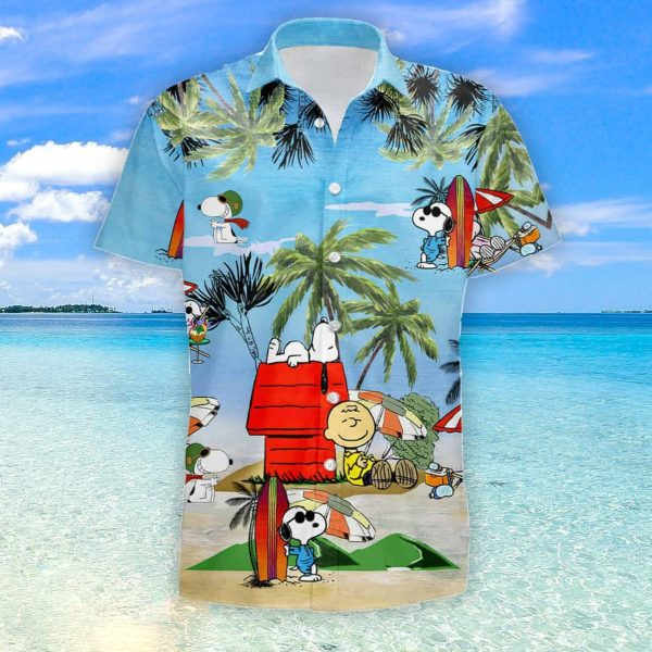 Charlie Brown Snoopy Hawaiian Shirt, Charlie Brown The Peanuts Snoopy Tropical Summer Aloha 3D Hawaiian Shirt
