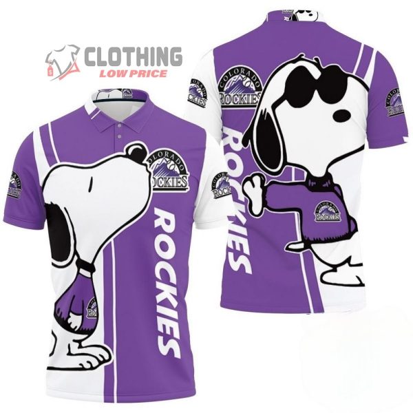 Colorado Rockies Snoopy Hawaiian Shirt, Colorado Rockies Logo Snoopy Glasses Beach Summer 3D Hawaiian Shirt