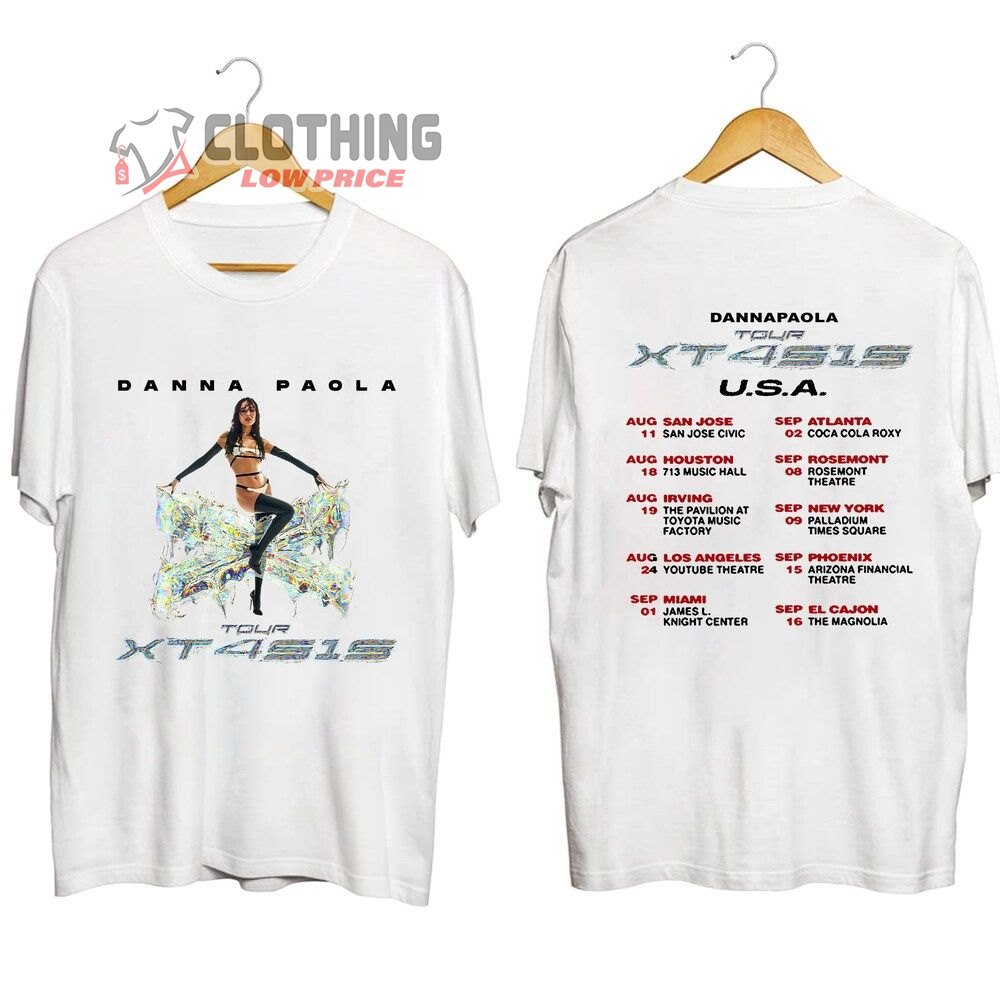 Danna Paola XT4S1S Tour 2023 USA Merch, Danna Paola 2023 Tour Shirt, Danna Paola 2023 Tour Setlist T-Shirt