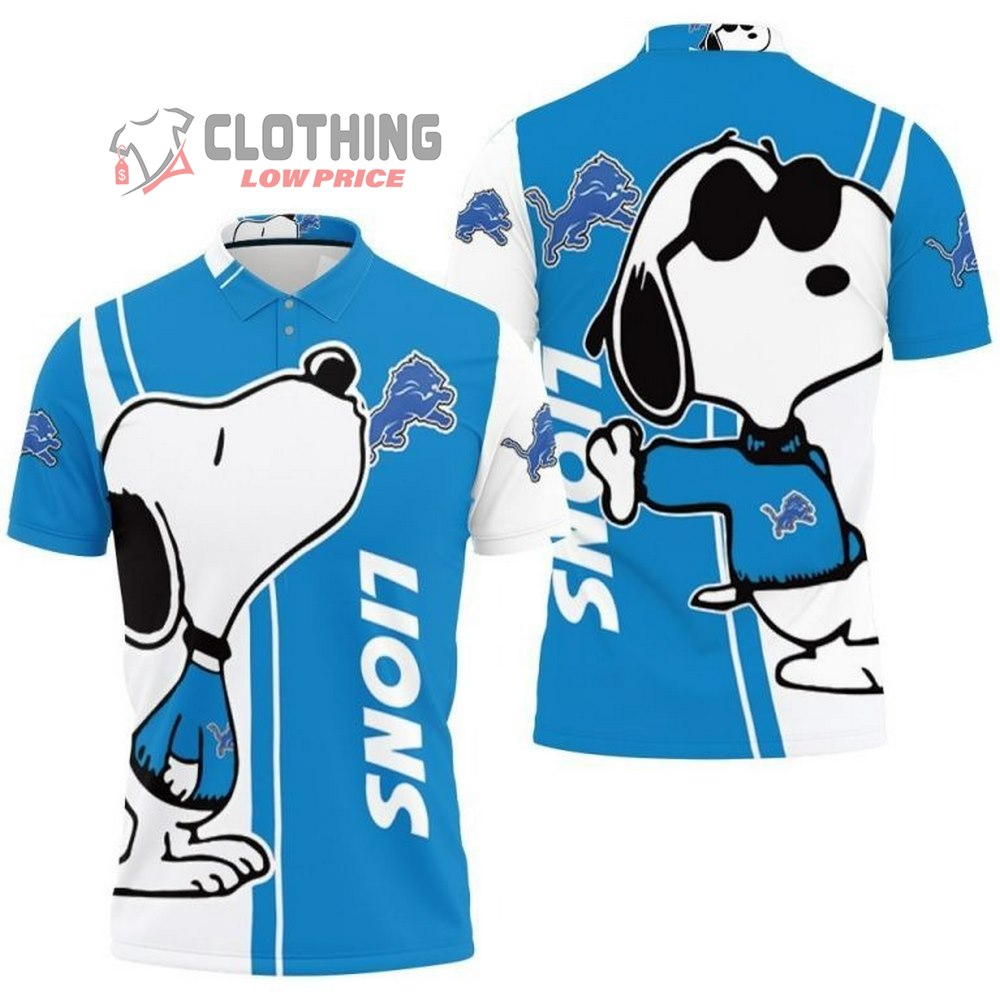 Detroit Lions Snoopy Hawaiian Shirt, Detroit Lions Logo Snoopy Glasses Beach Summer 3D Hawaiian Shirt