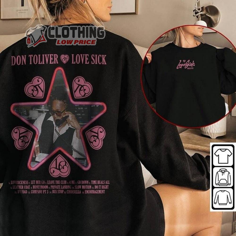 Don Toliver Love Sick Deluxe Tour 2023 Shirt, Don Toliver Rap Sweatshirt, Love Sick Tour 2023 Unisex Hoodie