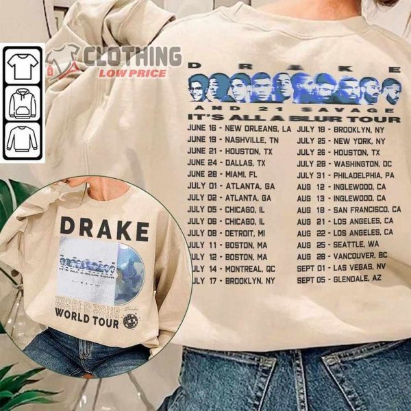 Drake Rap Hiphop It’S All A Blur Tour 2023 Album Merch, Drake Rapper Shirt