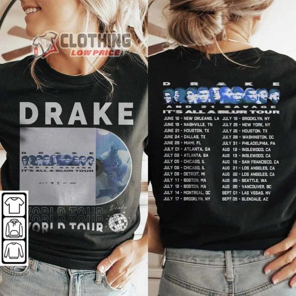 Drake Rap Hiphop It’S All A Blur Tour 2023 Album Merch, Drake Rapper Shirt