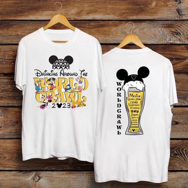 Drinking Around The World Tour Merch, Disneyworld Drinking Unisex Shirt, Epcot Disney Holiday 2023 T-Shirt