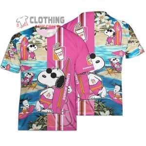 Dunkin Donuts Food And Drink Beach Snoopy Hawaiian Shirts Dunkin Donuts Logo Snoopy Glasses Beach Summer 3D Hawaiia 4