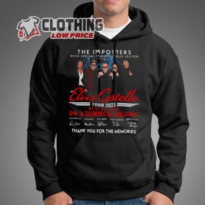 Elvis Costello Tour Hoodie The Imposters Elvis Costello Tour 2023 We're All Going On A Summer Holiday Thank You For The Memories T Shirt Elvis Costello Songs Merch 1