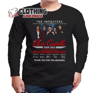 Elvis Costello Tour Hoodie The Imposters Elvis Costello Tour 2023 We're All Going On A Summer Holiday Thank You For The Memories T Shirt Elvis Costello Songs Merch 2