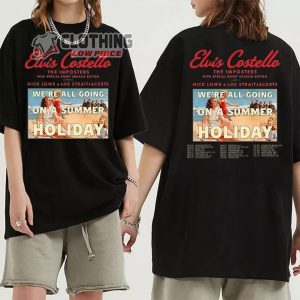 Elvis Costello We’Re All Going On A Summer Holiday Tour 2023 Merch, Elvis Costello 2023 Tour Setlist Shirt, Elvis Costello The Imposters T-Shirt