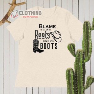 Garth Brooks Country Music Tee, Garth Brooks Tour Merch, Blame It All On My Roots, I Showed Up In Boots Shirt