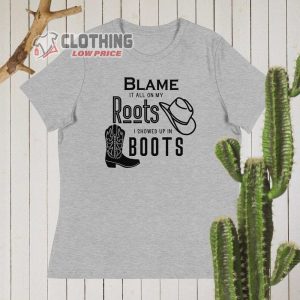 Garth Brooks Country Music Tee Garth Brooks Tour Merch Blame It All On My Roots I Showed Up In Boots Shirt3