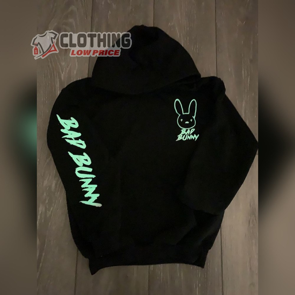 Glow In The Dark Bad Bunny Unisex Hoodie, Bad Bunny Sweatshirt