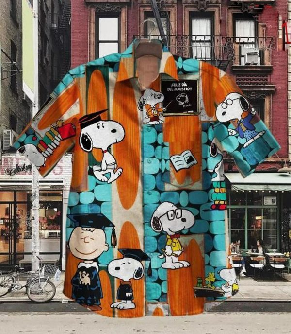 Good Teacher Snoopy Hawaiian Shirt, good teacher cartoon Snoopy Beach Summer 3D Hawaiian Shirt