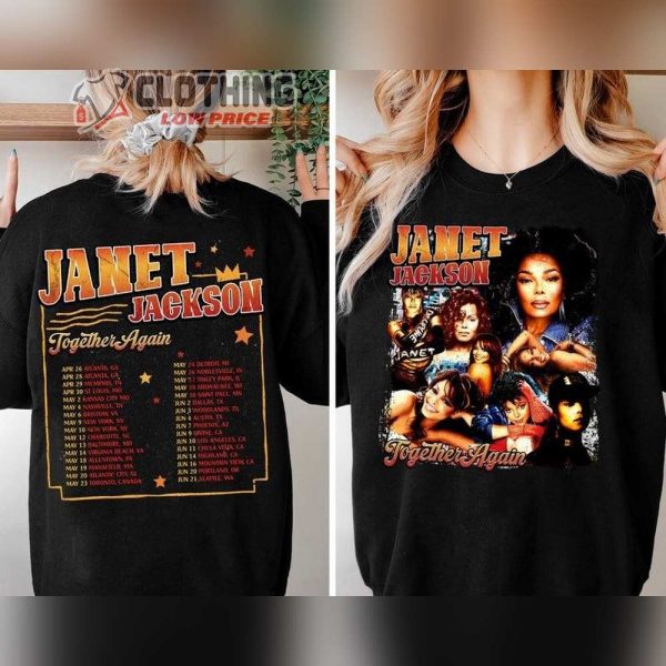 Janet Jackson Vintage Unisex Tee Shirt, Janet Jackson Together Again Tour 2023 Shirt, Janet Jackson Merch