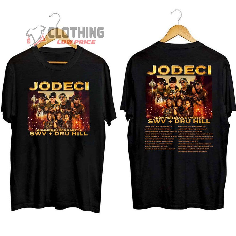 Jodeci Summer Block Party Tour 2023 Merch, Jodeci 2023 Concert SWV + Dru Hill Shirt, Jodeci Band World Tour 2023 Setlist T-Shirt