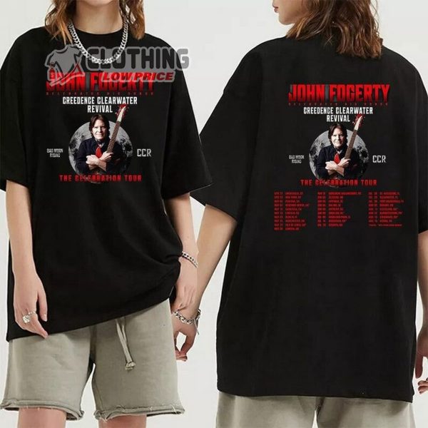 John Fogerty Celebrates His Songs Merch, John Fogerty Celebration Concert Shirt, John Fogerty The Celebration Tour 2023 UK Setlist T-Shirt