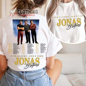 Jonas Brothers Five Albums One Night 2023 Shirt Jonas Brothers World Tour 2023 Merch Five Albums One Night Tour 2023 Unisex T Shirt