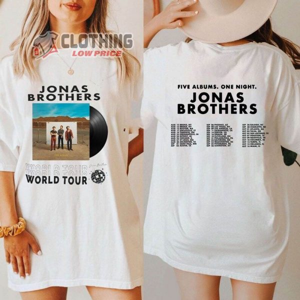 Jonas Brothers Five Albums One Night The Tour 2023 Merch, Jonas Brothers 2023 Tour T-Shirt, Jonas Brothers Band Shirt