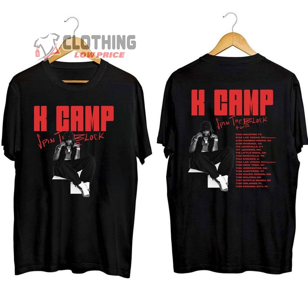 K Camp Spin The Block Tour 2023 Merch, Rapper K Camp 2023 Concert Shirt, Spin The Block Tour 2023 Tee, K Camp Tour Setlist 2023 T-Shirt