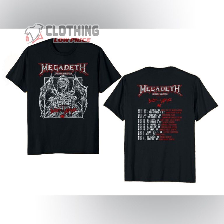 megadeth tour shirts 2023