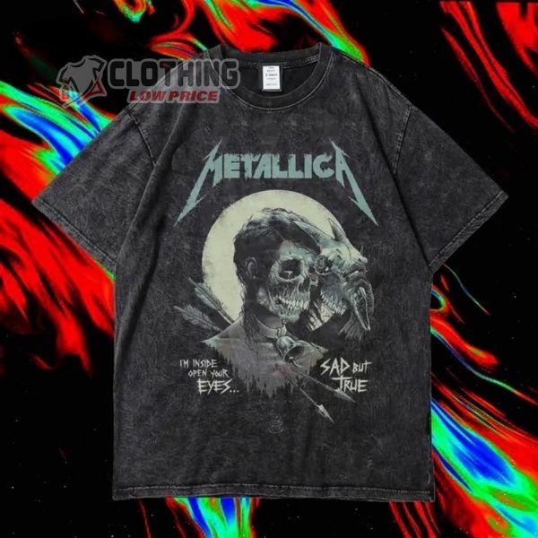 Metallica I’m Inside Open Your Eyes… SAD BUT TRUE Vintage Oversized WASHED T-SHIRT