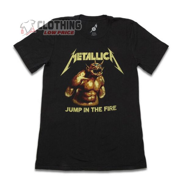 Metallica Jump In The Fire Vintage Metallica Band Logo Official T-shirt