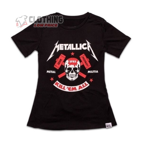 Metallica Kill’Em All Seek Destroy Skull Woman T-Shirt