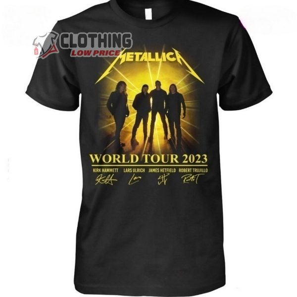 Metallica World Tour 2023 Merch, Metallica Signatures Shirt, Metallica World Tour 2023-2024 With Special Guests T-Shirt