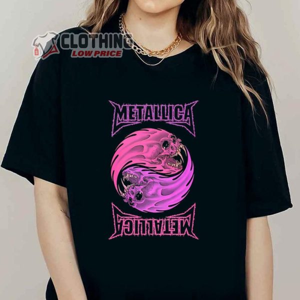 Metallica Yin Yang Purple Merch, Metallica Songs Shirt, Metallica Rock Band T-Shirt